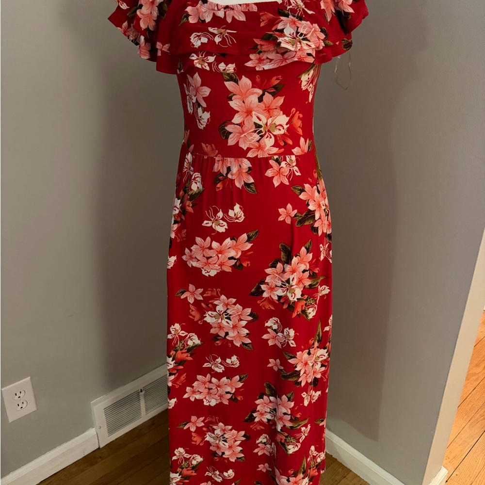 Like new 1st Kiss Red and Pink Floral Kids Dress